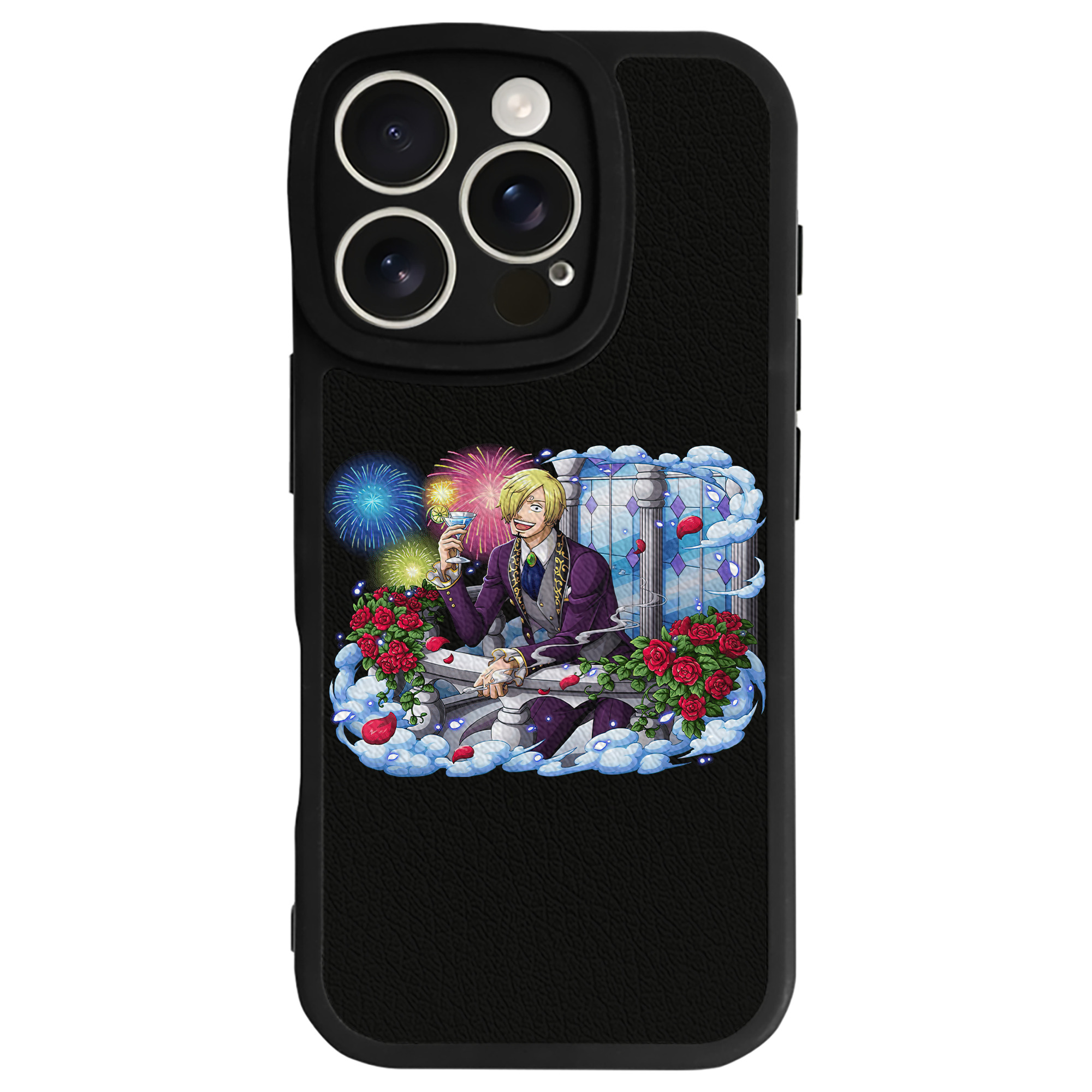 （画像用） ワンピース サンジ ONE PIECE Sanji 【iPhone 16シリーズ対応】シリコンスマホケース（レザー調） 材質：シリコン